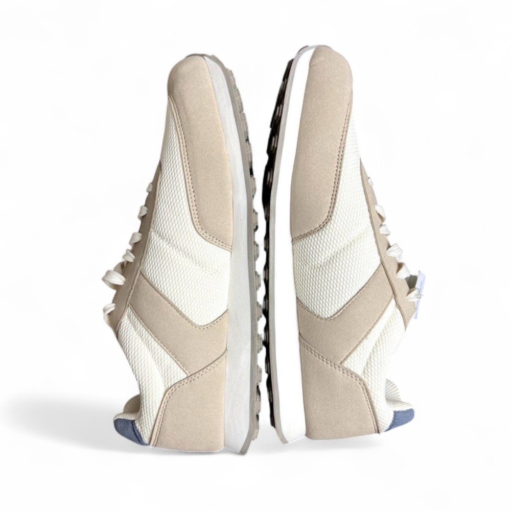 Men’s Goodfellow and Co. Neutral Beige & White Retro Runner Sneakers Sz 9.5 NWOT